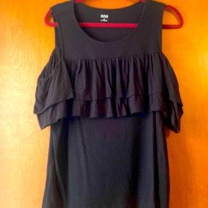 Black open shoulder blouse
